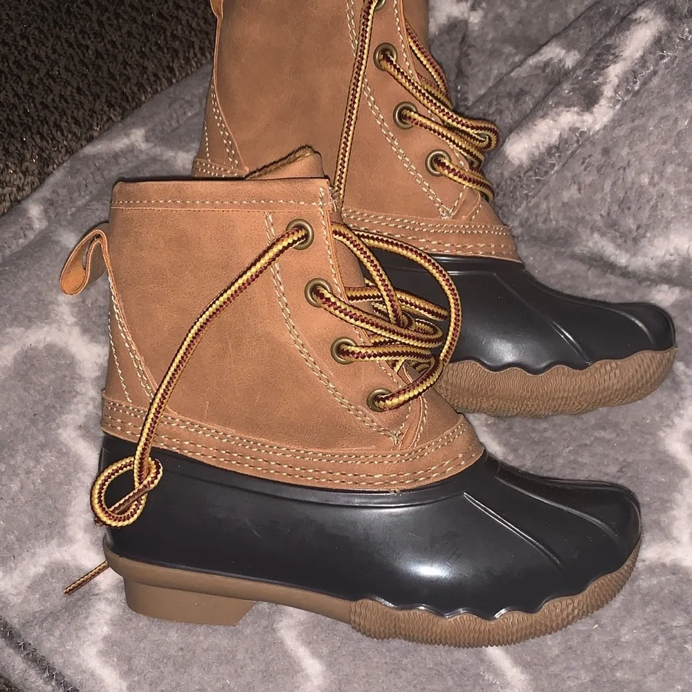 Kids Waterproof Brown and Black Snow Boots